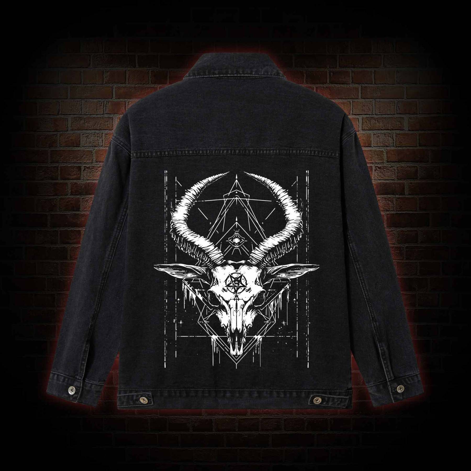 Baphomet Occult Denim Jacket