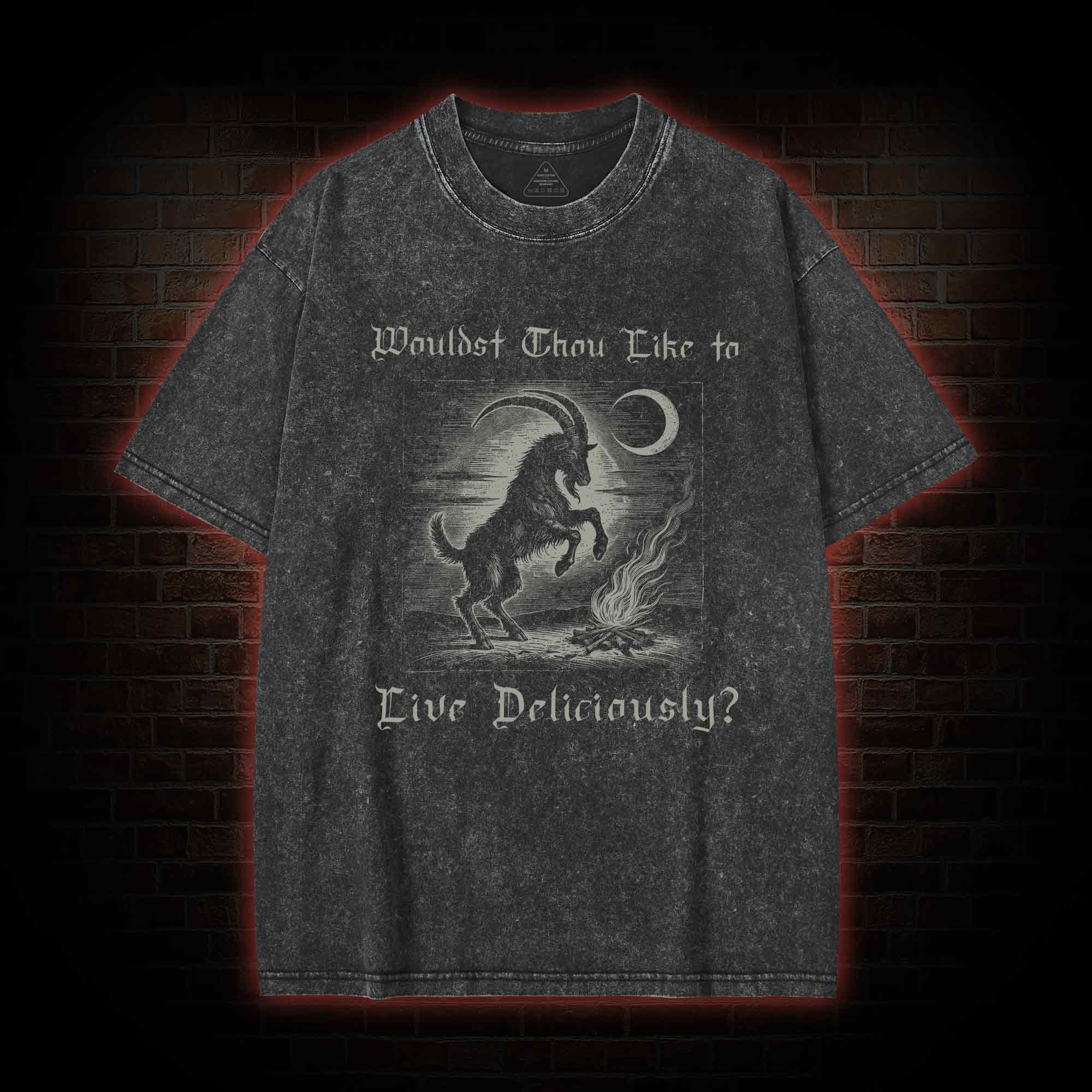 Live Deliciously Occult Washed T-shirt