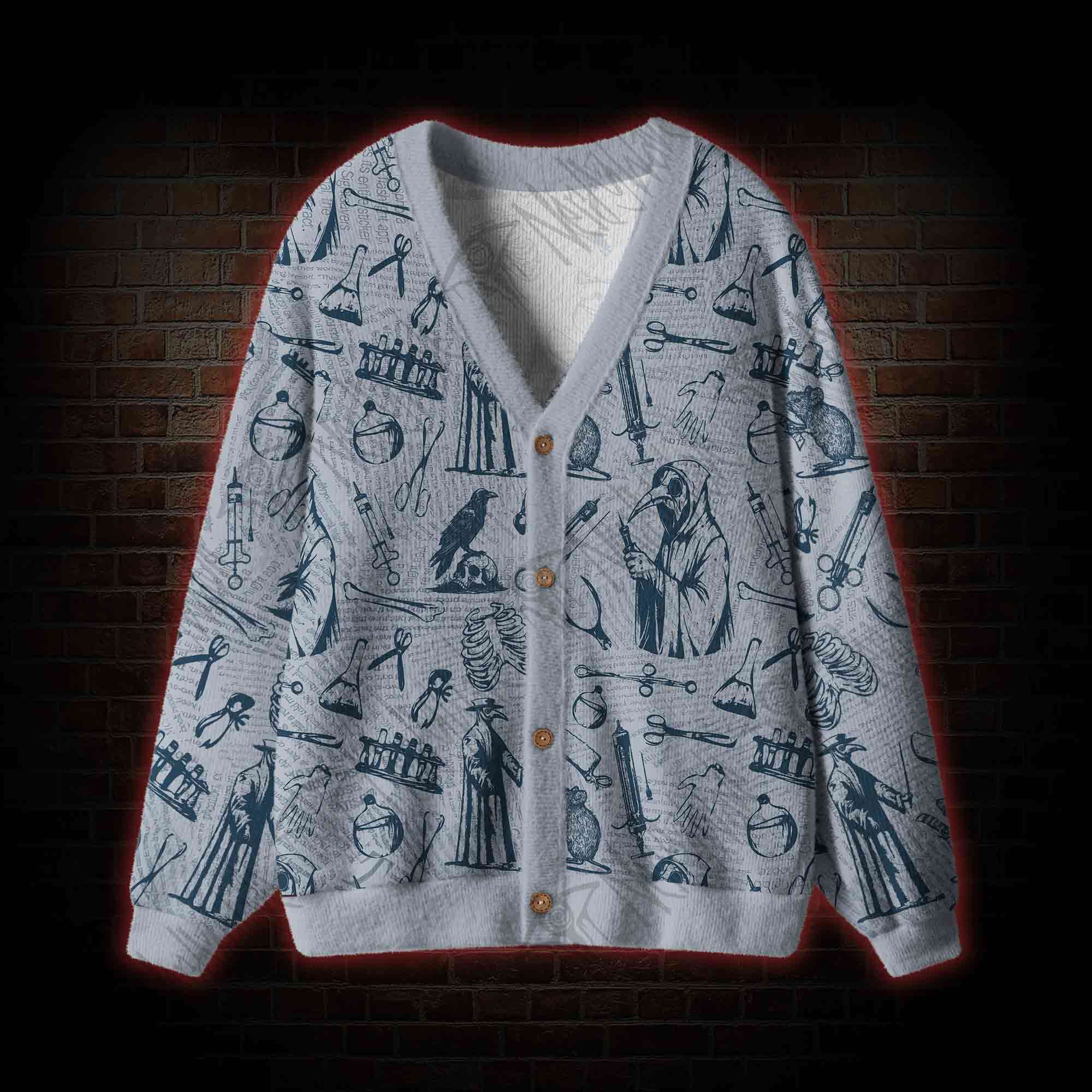 Black Death Cardigan Sweater