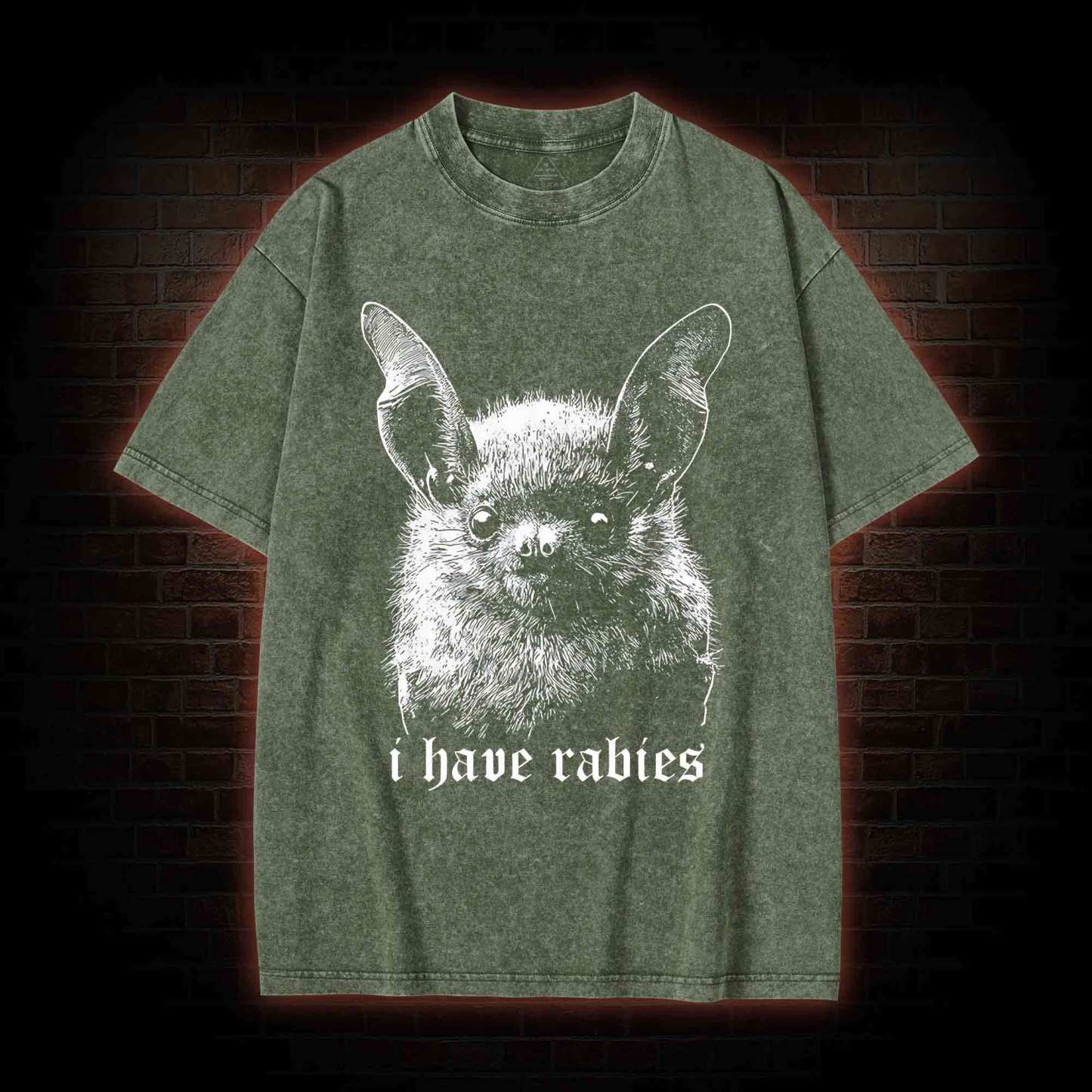 I Have Rabies Bat Washed T-shirt