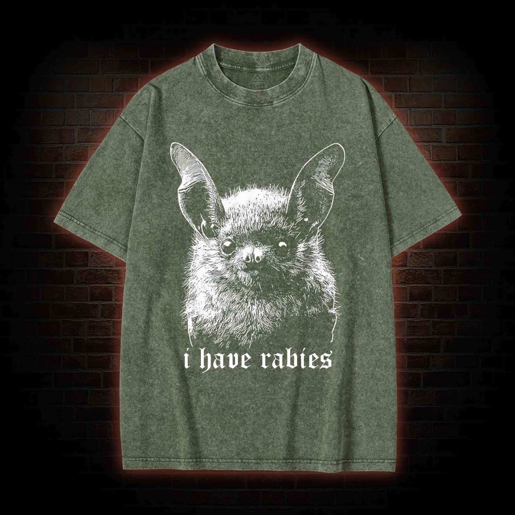 I Have Rabies Bat Washed T-shirt