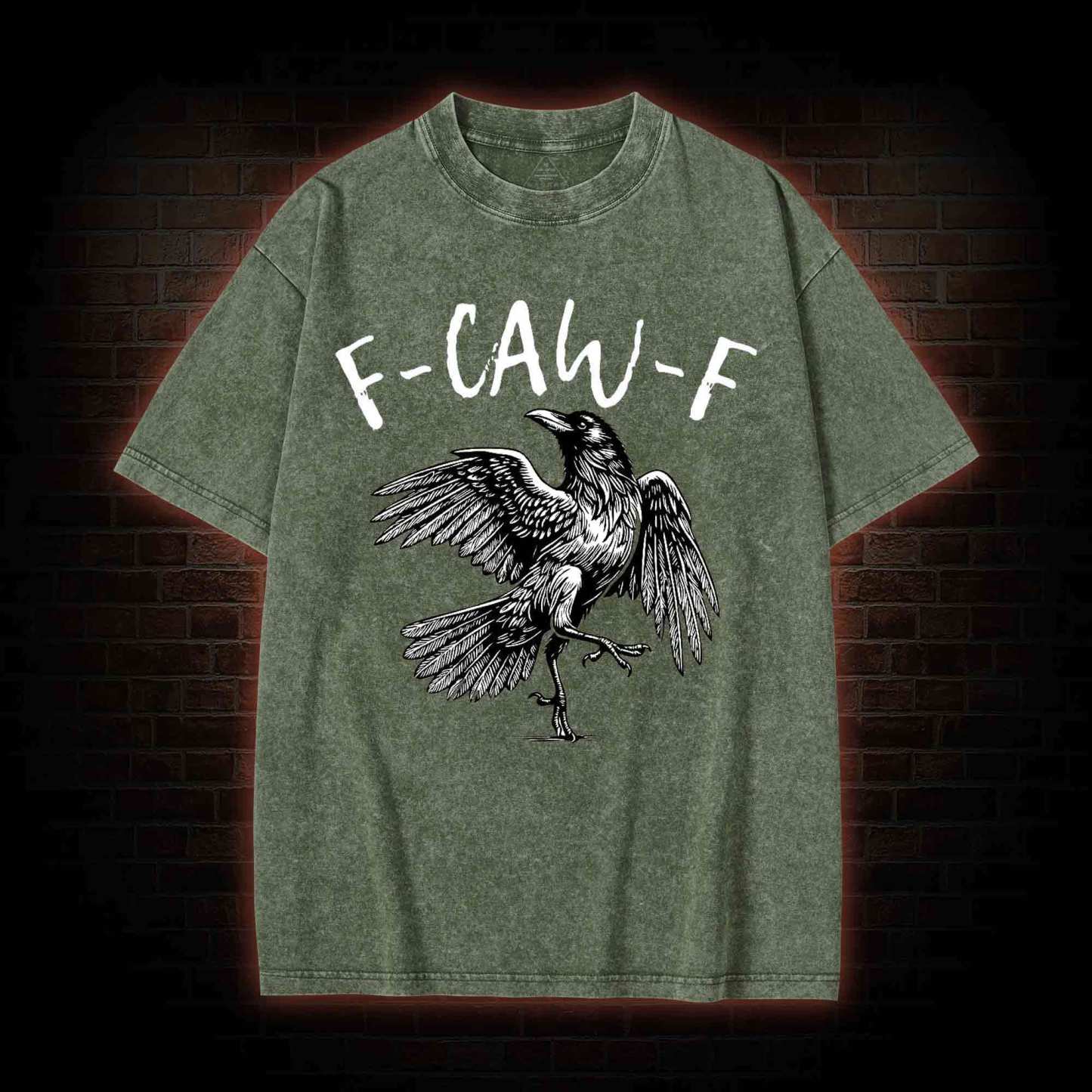 F-caw-f Funny Washed T-shirt