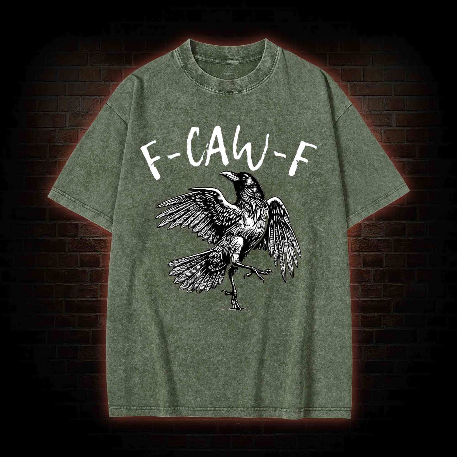 F-caw-f Funny Washed T-shirt