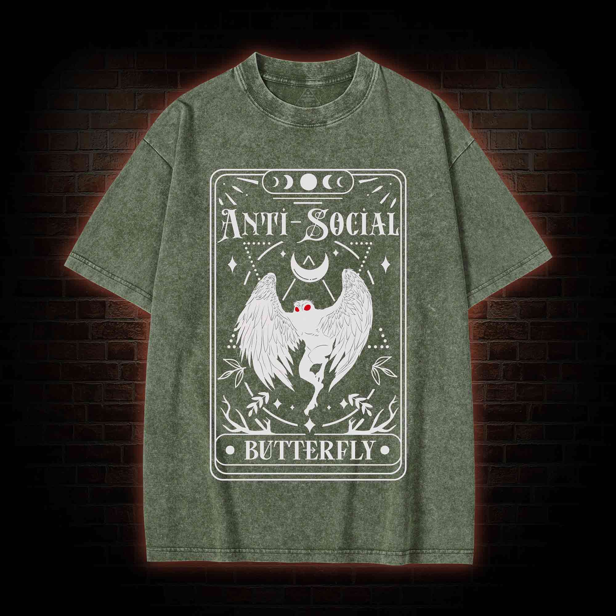 Mothman Tarot Card Washed T-shirt