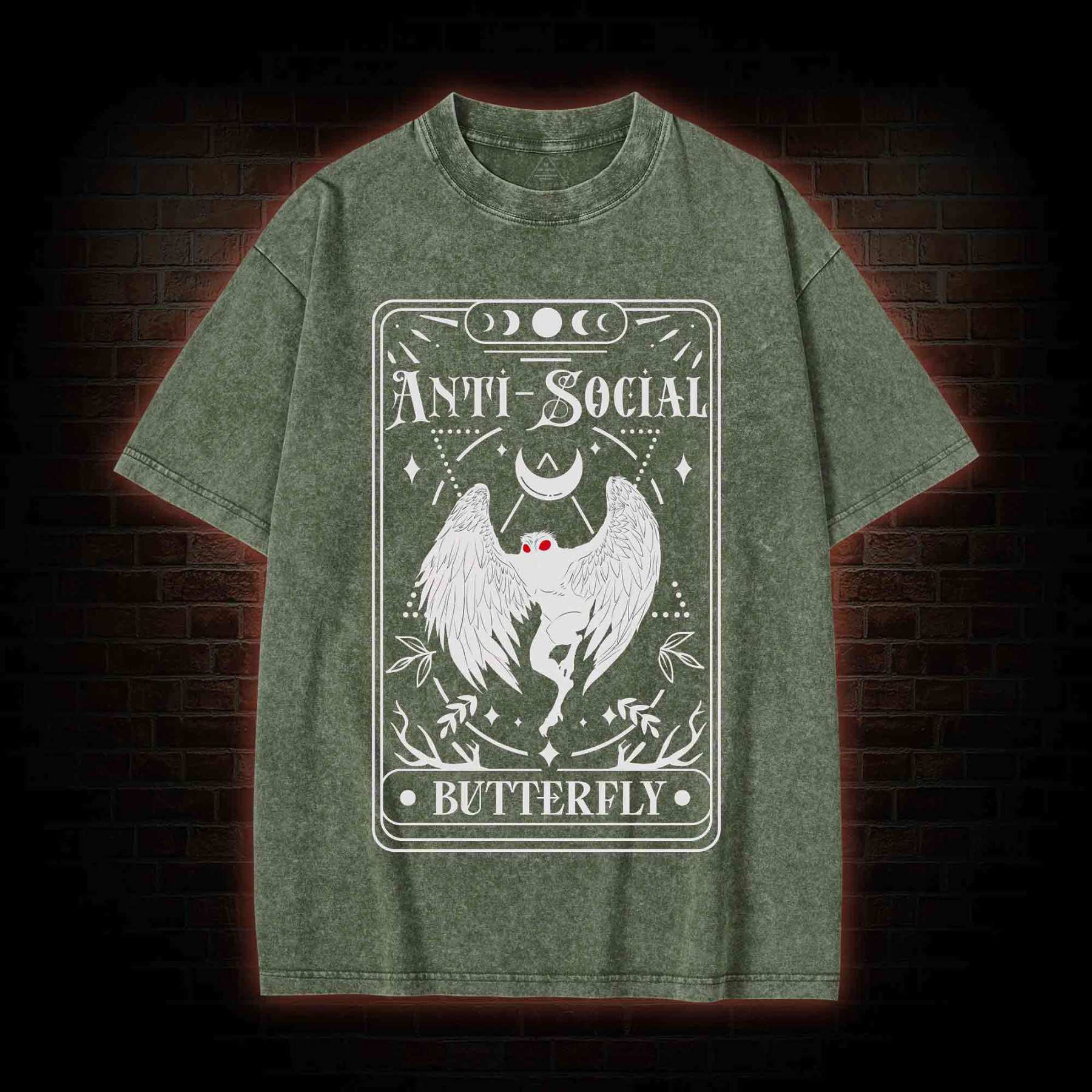 Mothman Tarot Card Washed T-shirt