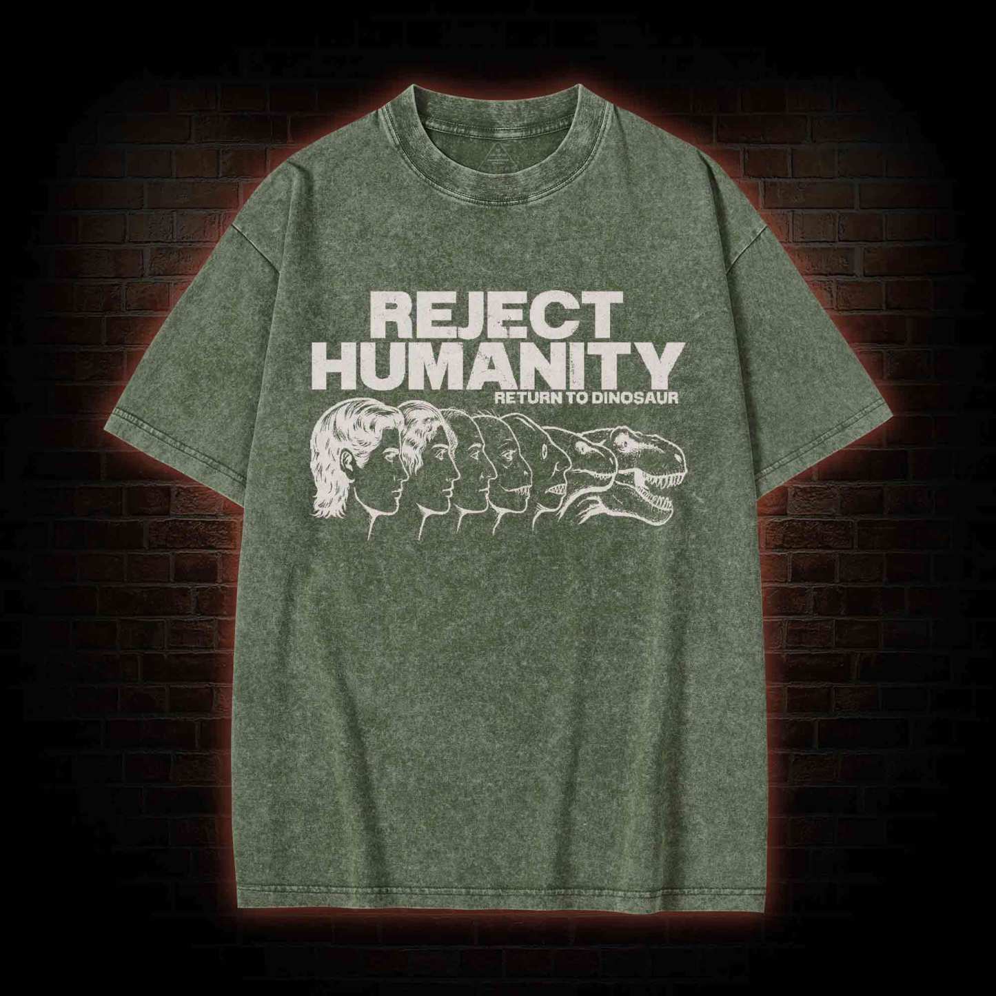 Humanity Return to Dinosaur Washed T-shirt