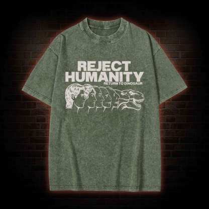 Humanity Return to Dinosaur Washed T-shirt
