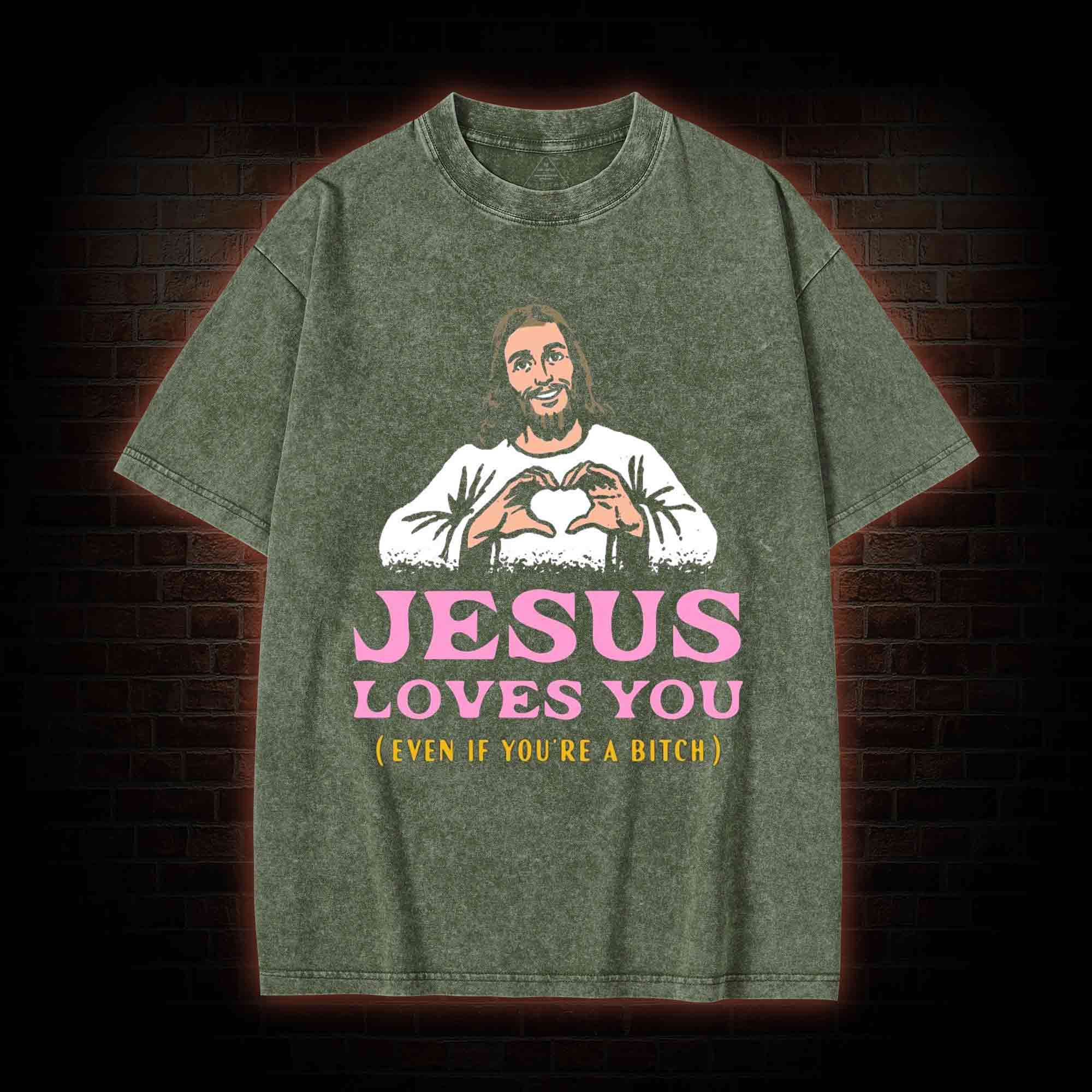 Jesus Loves You Washed T-shirt