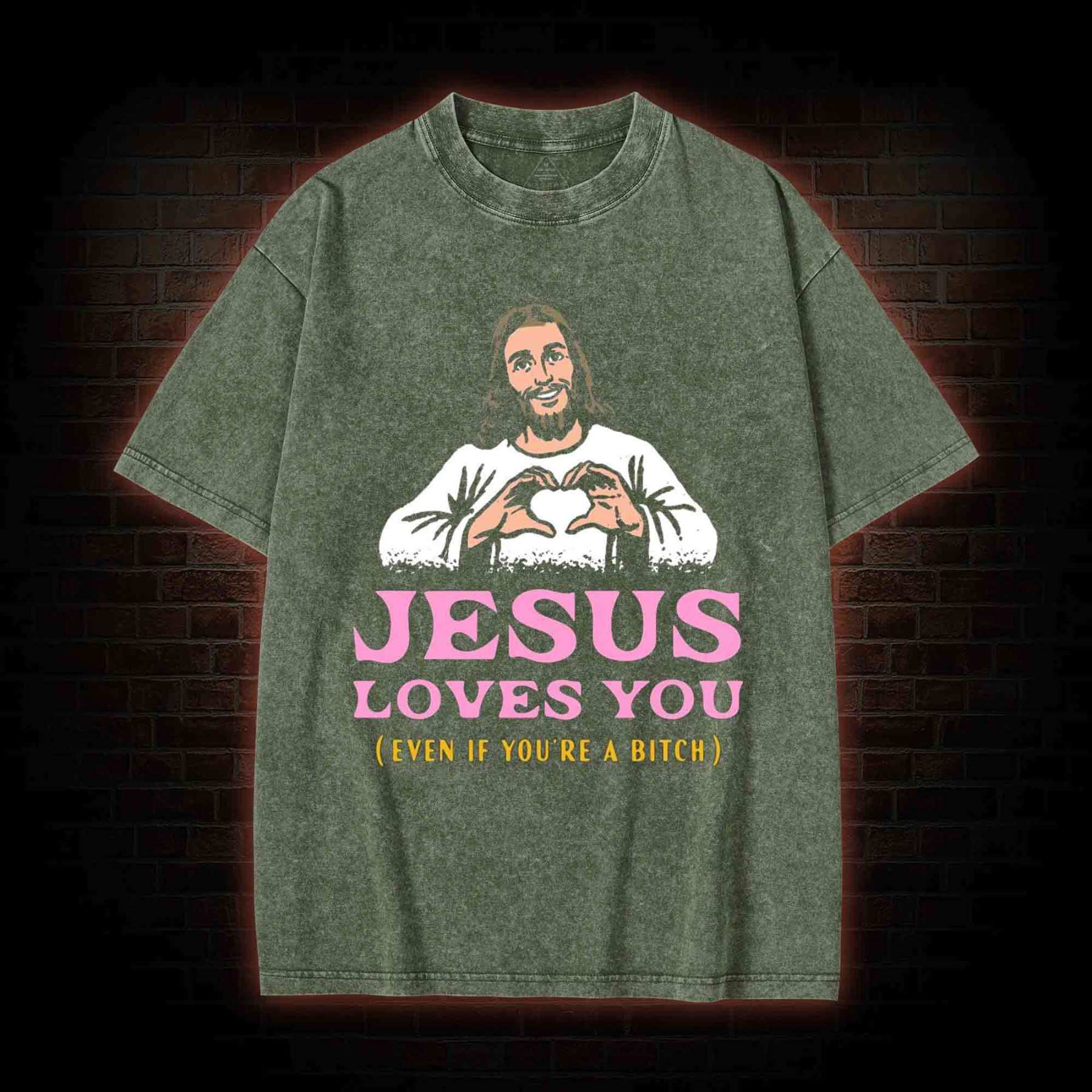 Jesus Loves You Washed T-shirt