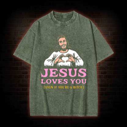 Jesus Loves You Washed T-shirt