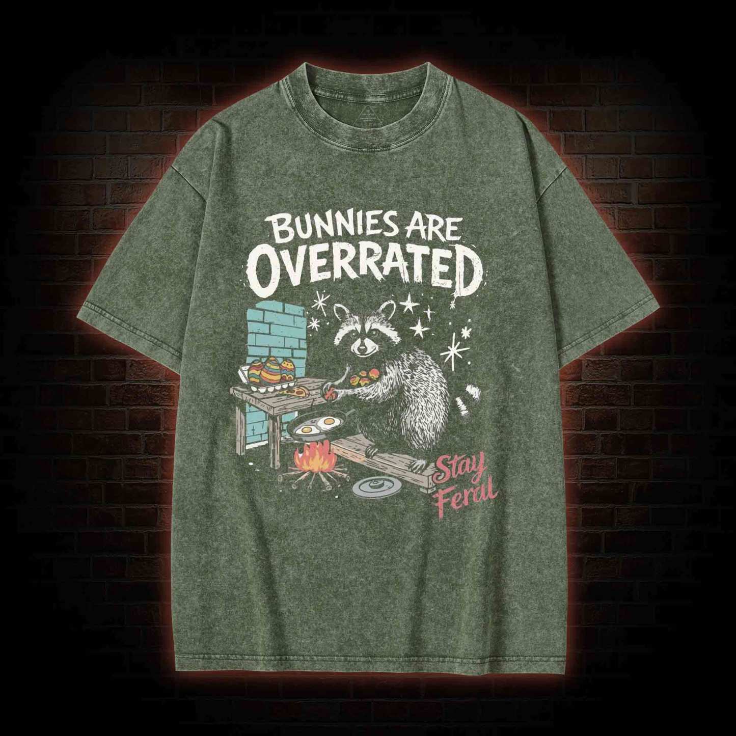 Bunnies are Overrated Stay Feral Washed T-shirt