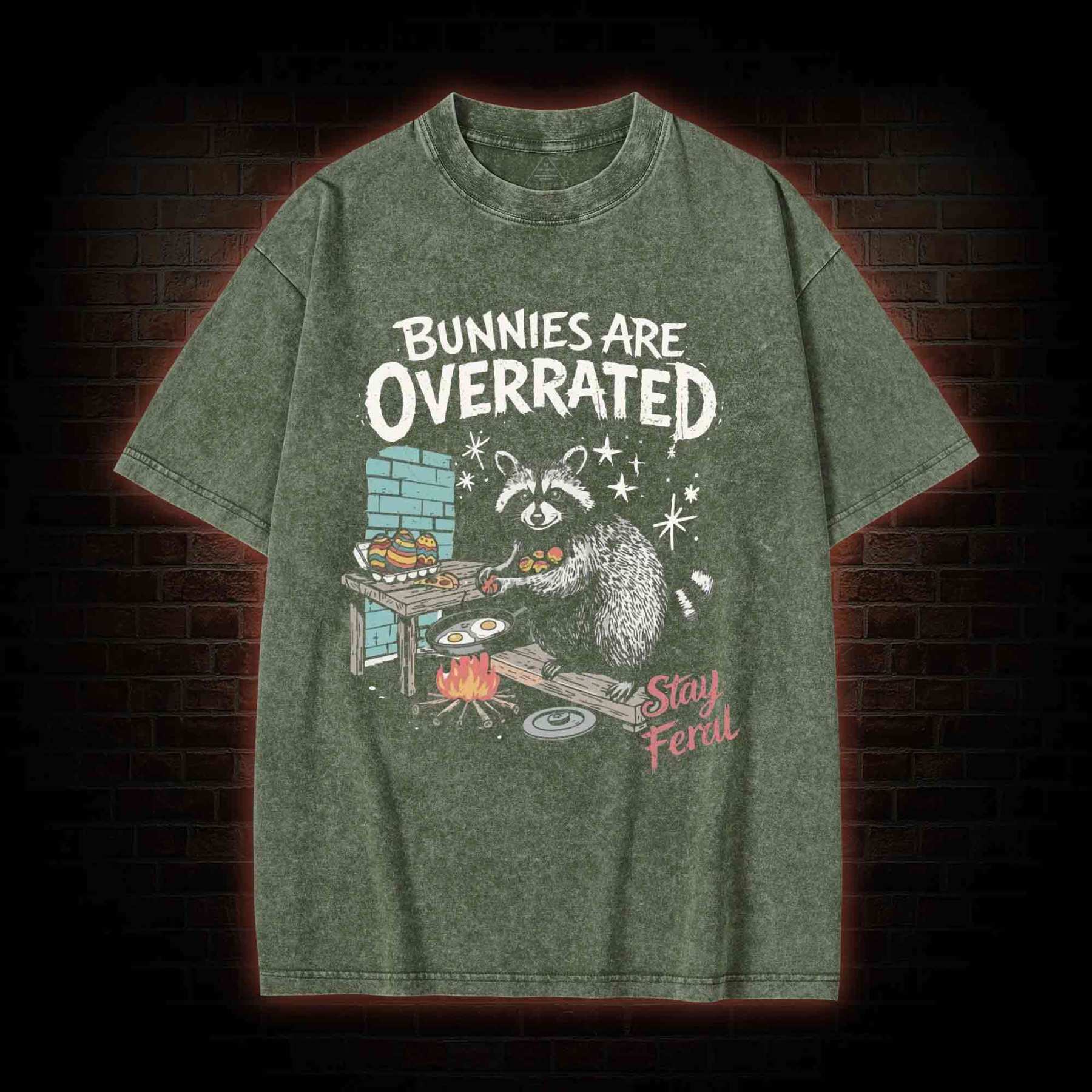 Bunnies are Overrated Stay Feral Washed T-shirt