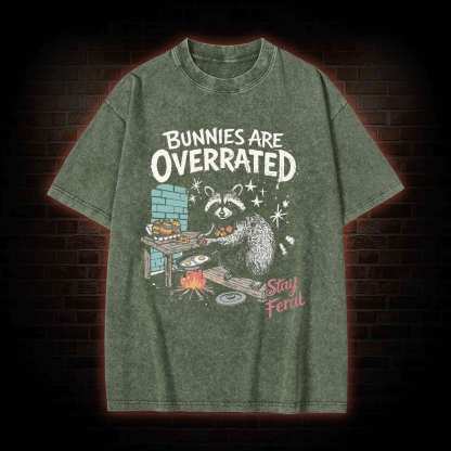 Bunnies are Overrated Stay Feral Washed T-shirt