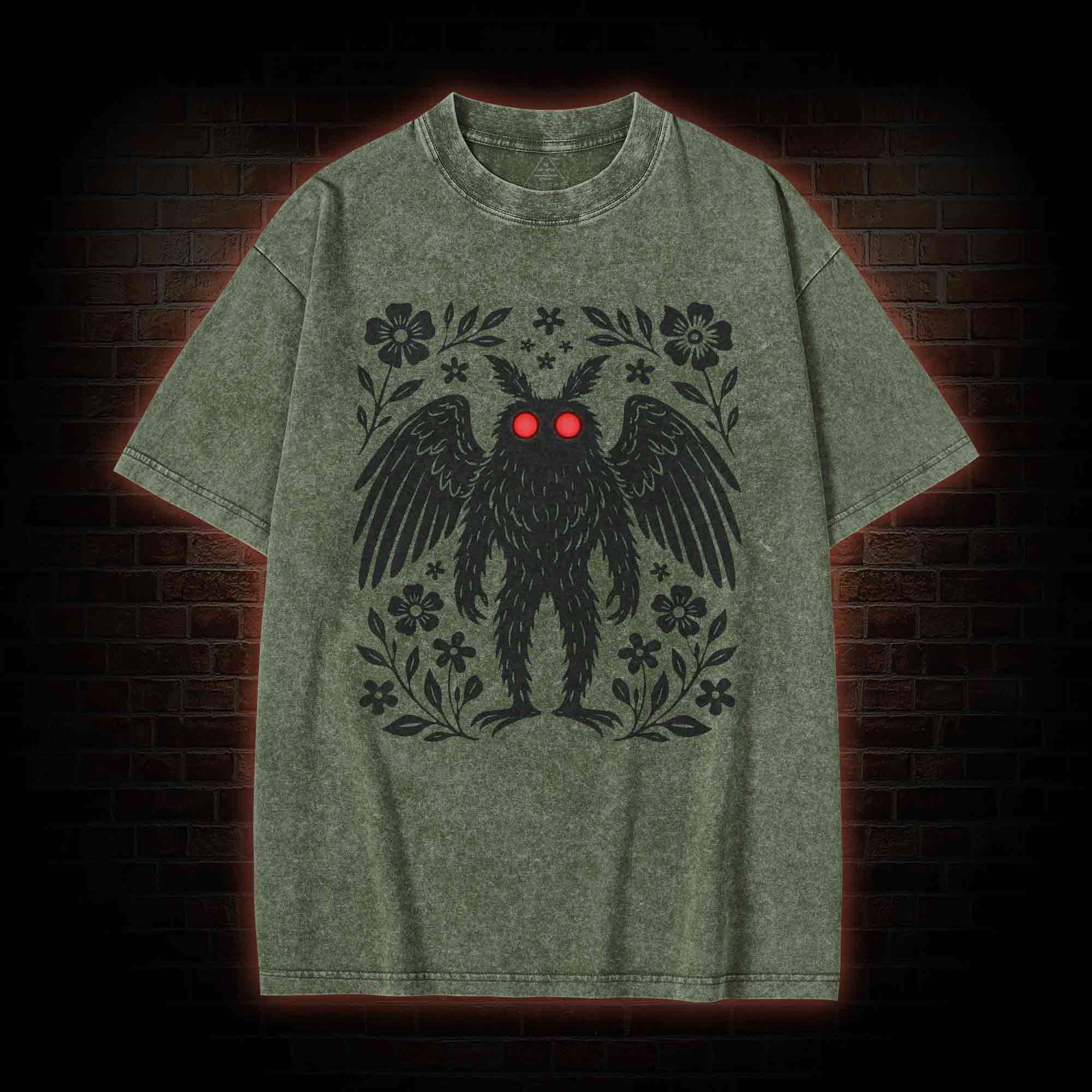 Mothman Cryptid Washed T-shirt
