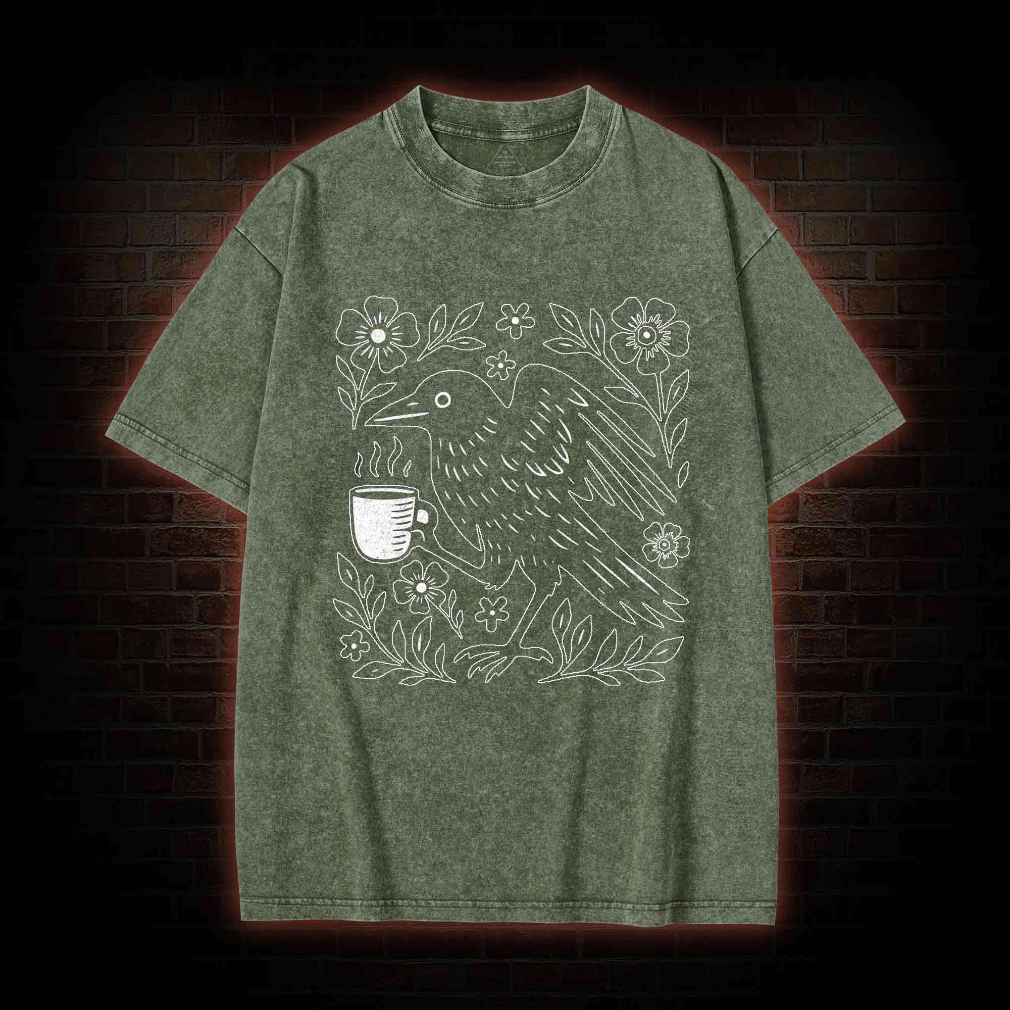 Bird Coffee Washed T-shirt