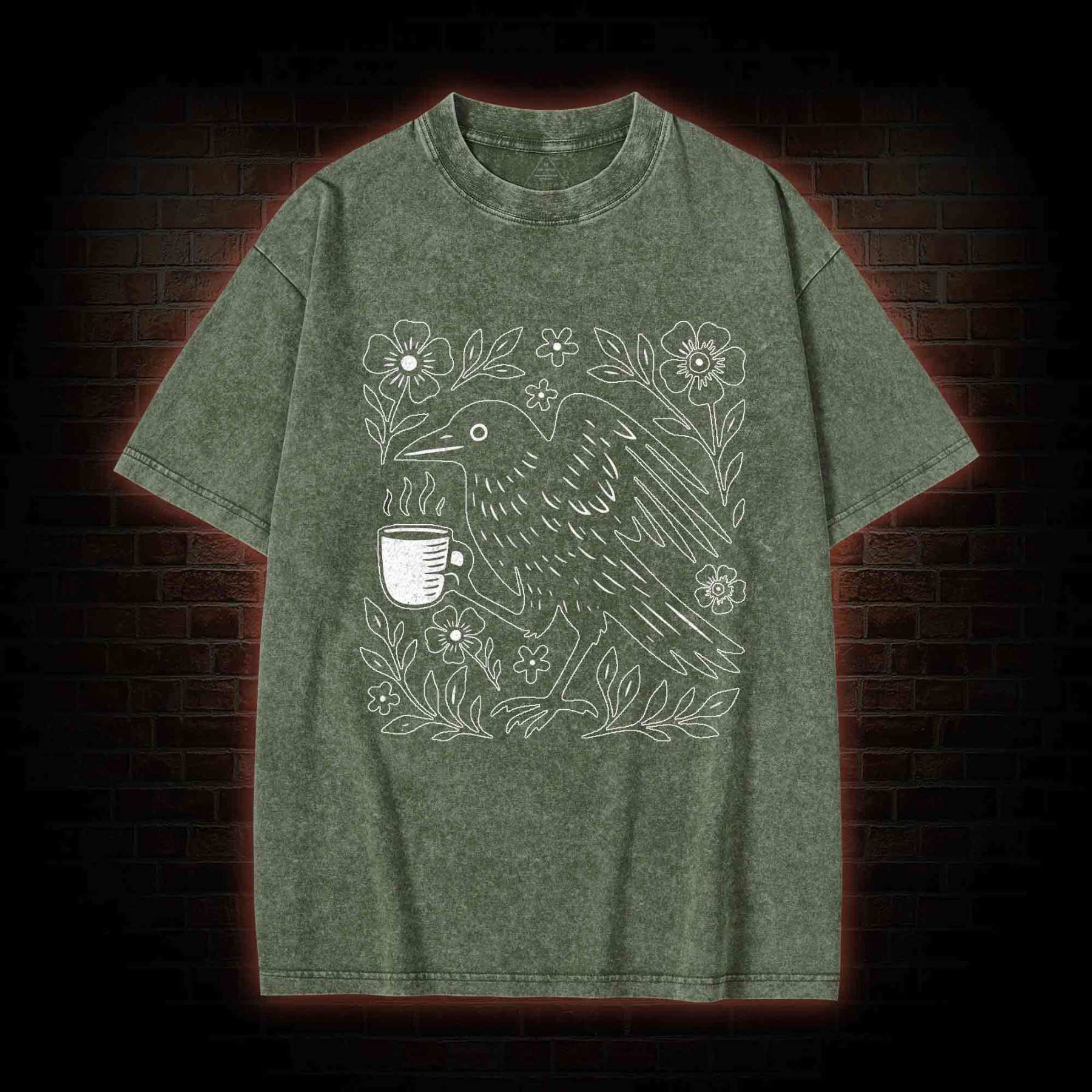 Bird Coffee Washed T-shirt