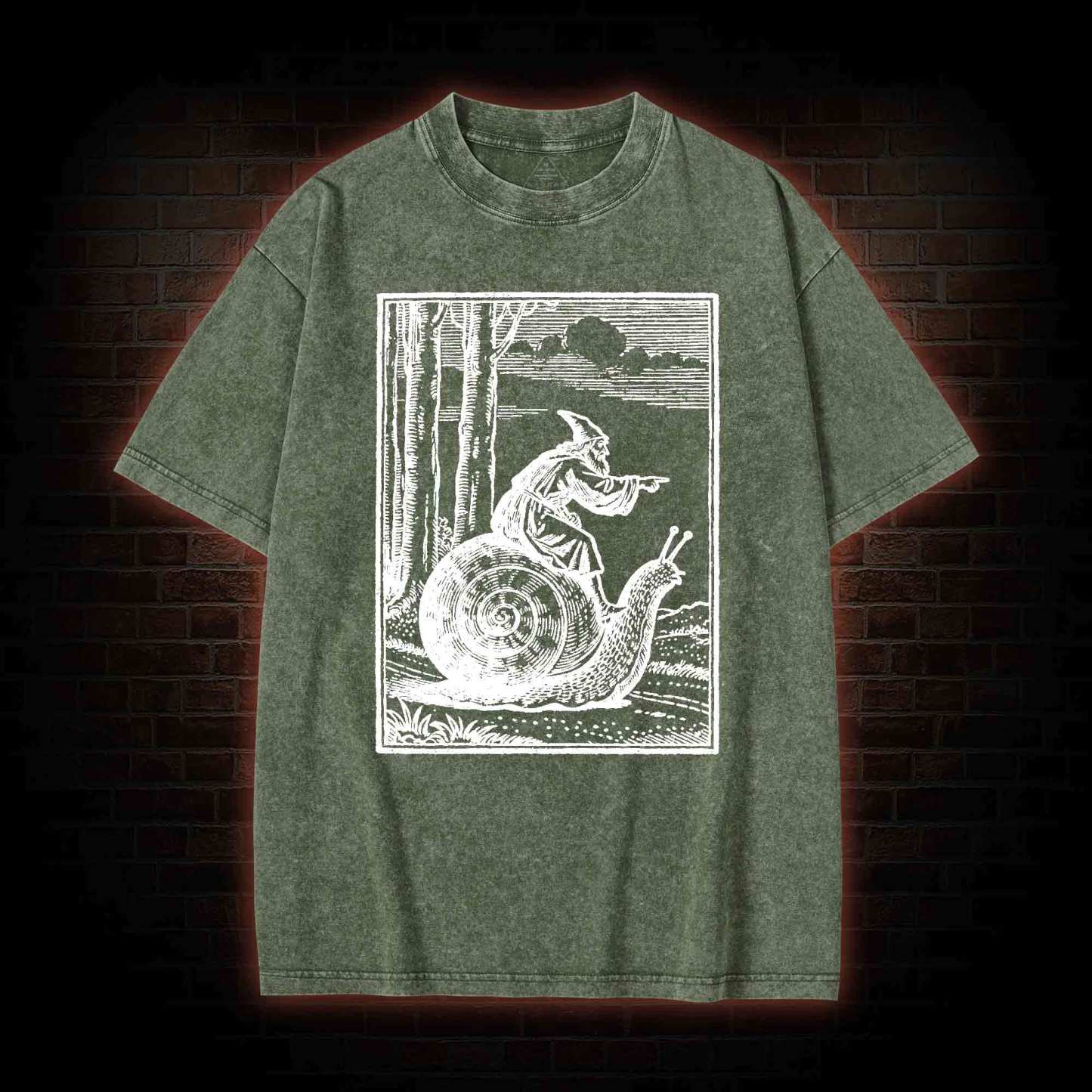 Medieval Snail Rider Washed T-shirt