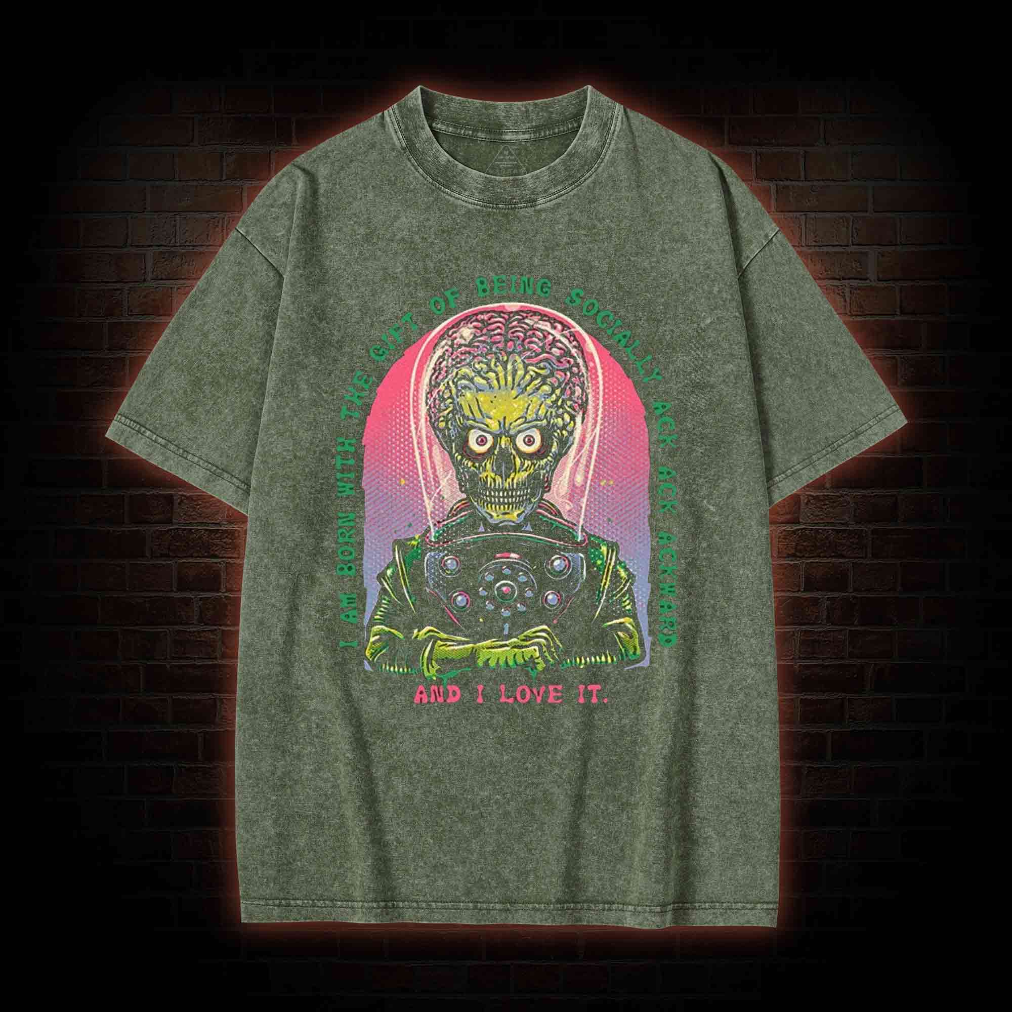 Socially Ack Ack Ackward Washed T-shirt