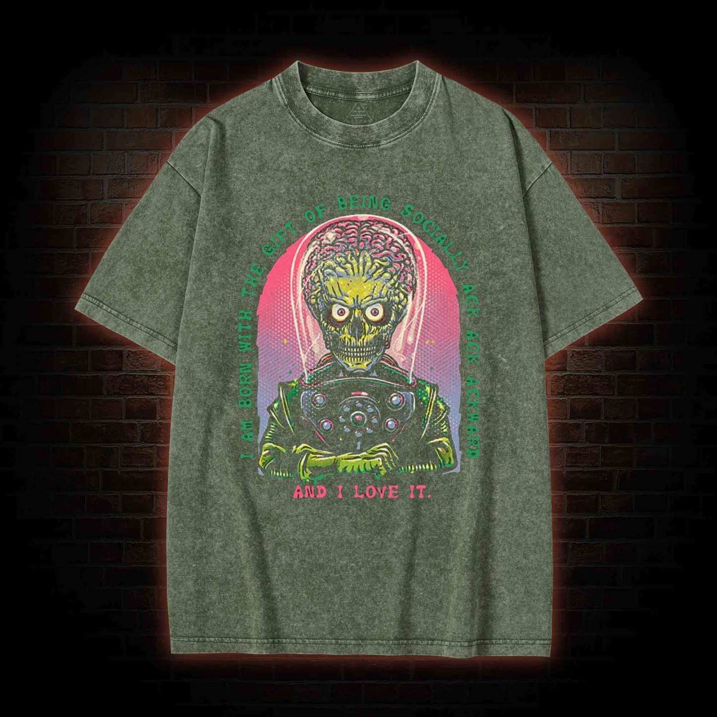 Socially Ack Ack Ackward Washed T-shirt