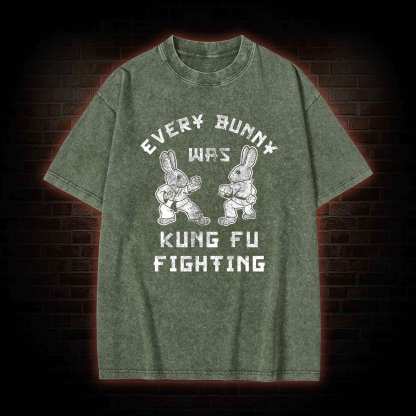 Kung Fu Fighting Bunny Washed T-shirt