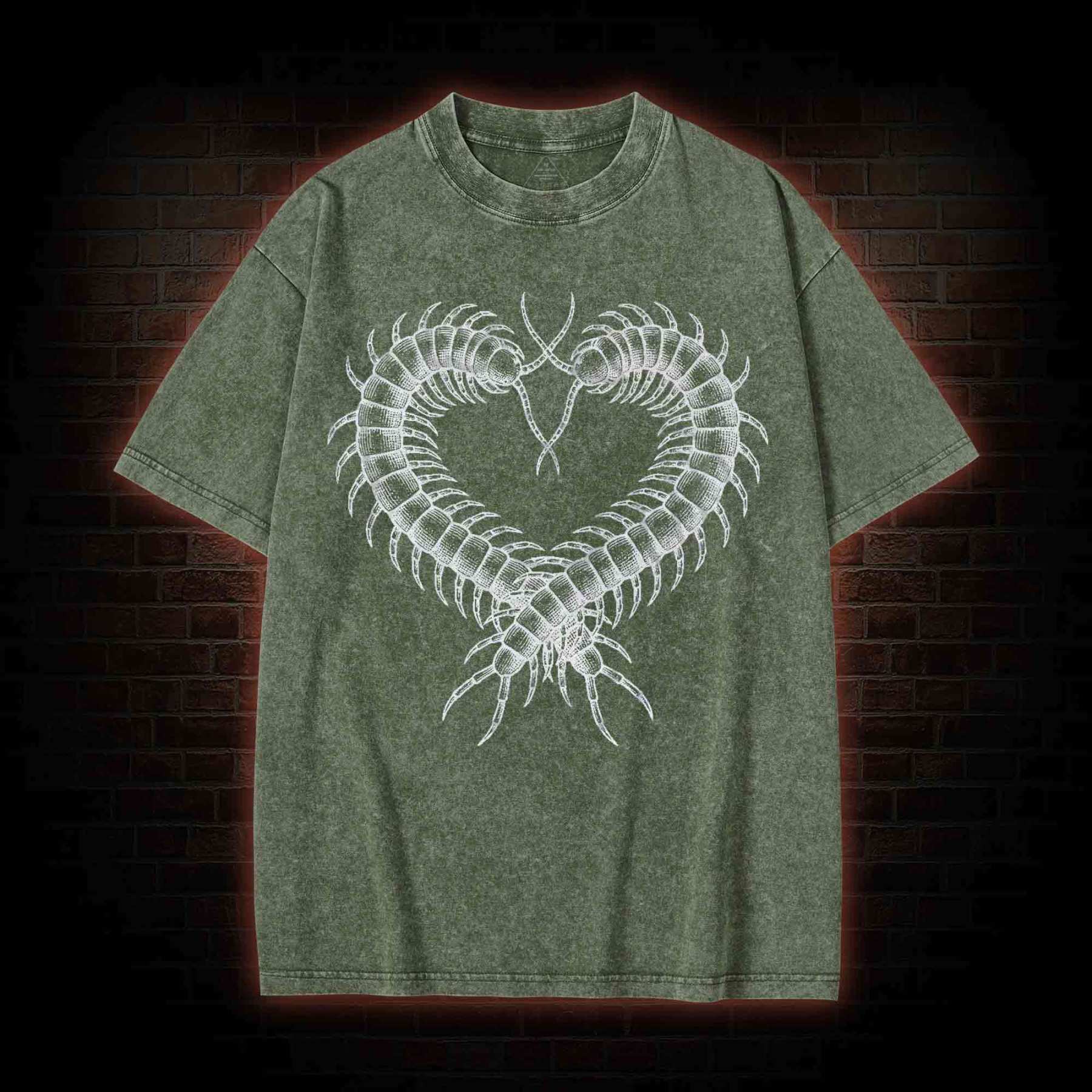 Centipede Heart Washed T-shirt