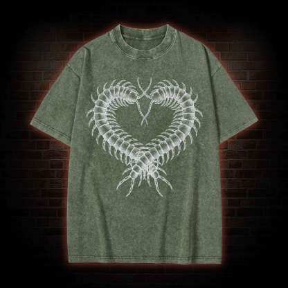 Centipede Heart Washed T-shirt