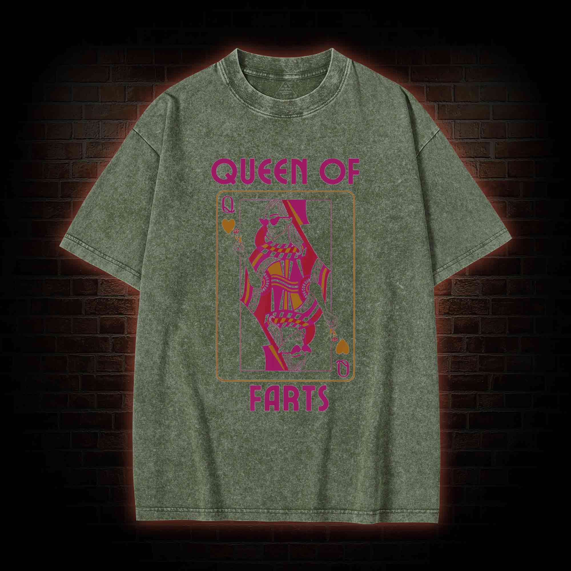 Queen of Farts Washed T-shirt