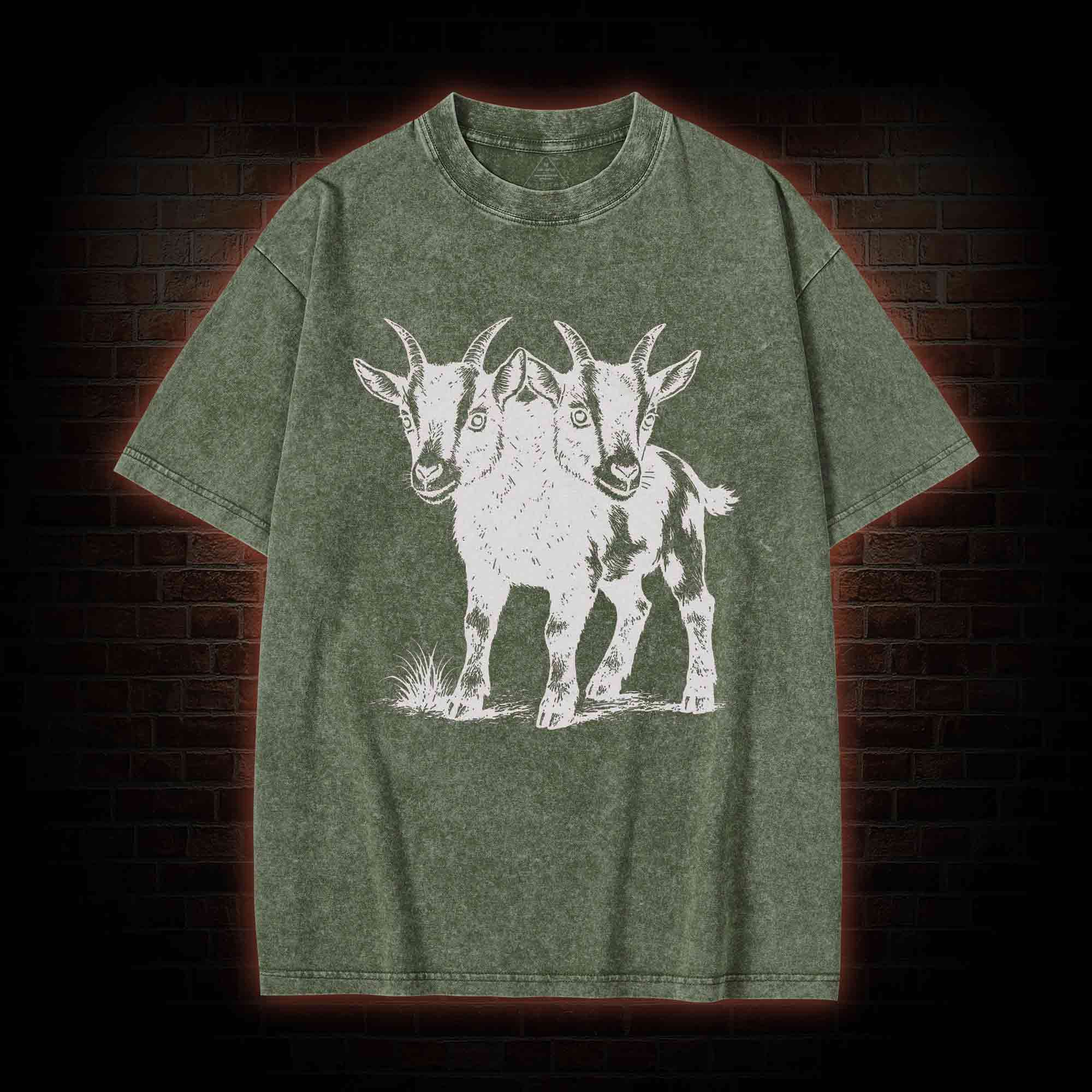Two Headed Goat Washed T-shirt