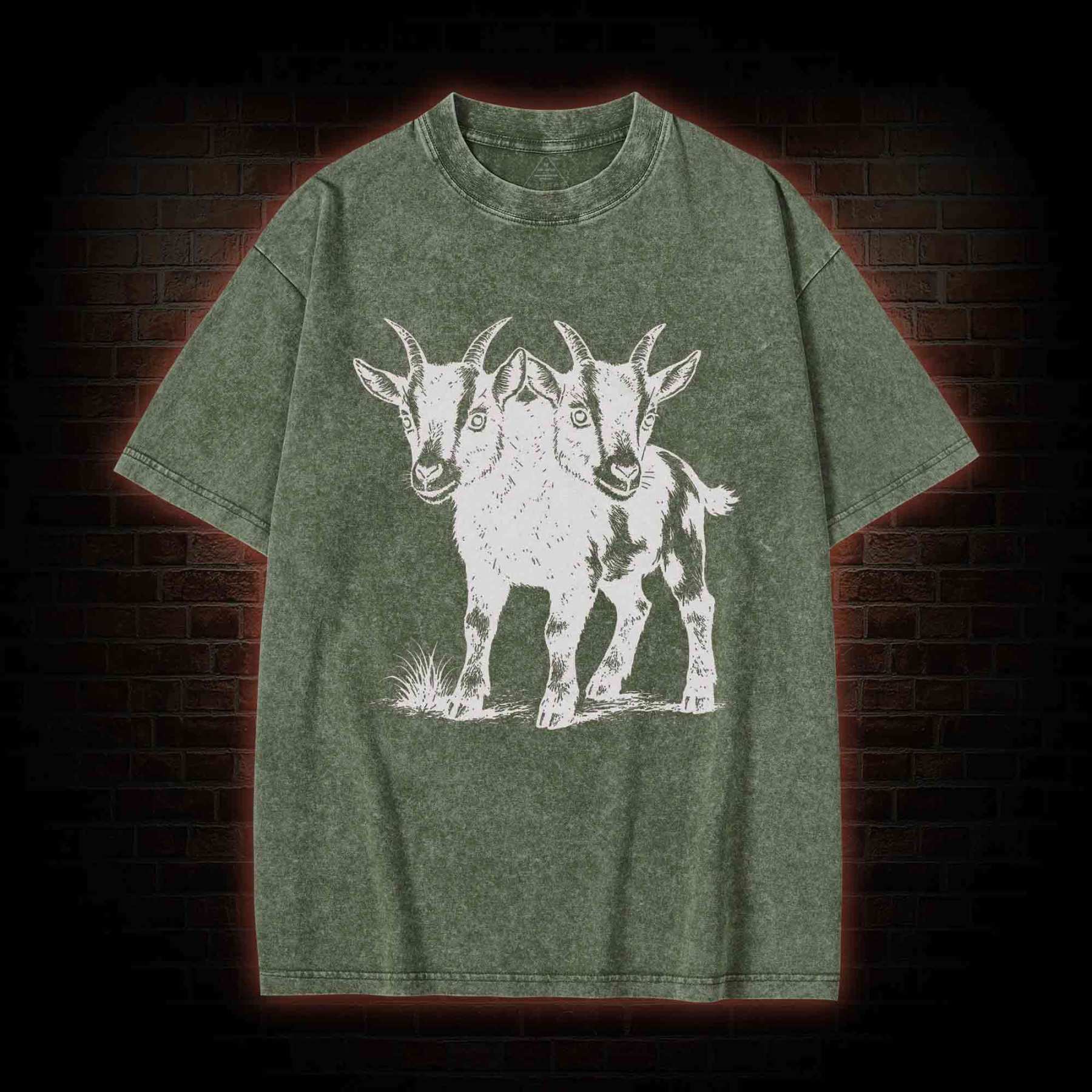 Two Headed Goat Washed T-shirt