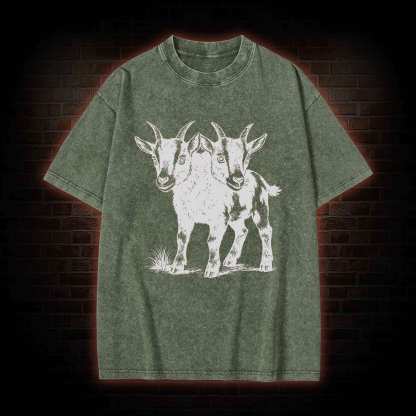 Two Headed Goat Washed T-shirt