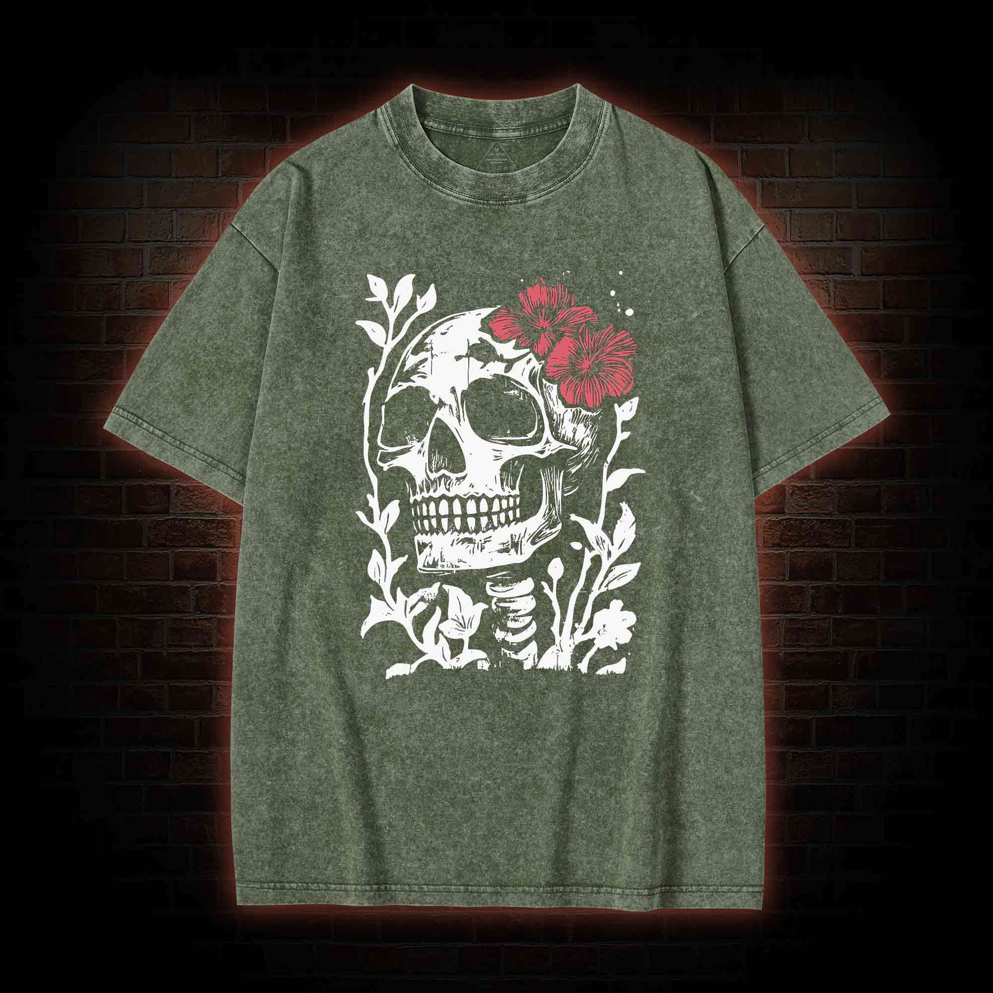 Flower Skull Washed T-shirt