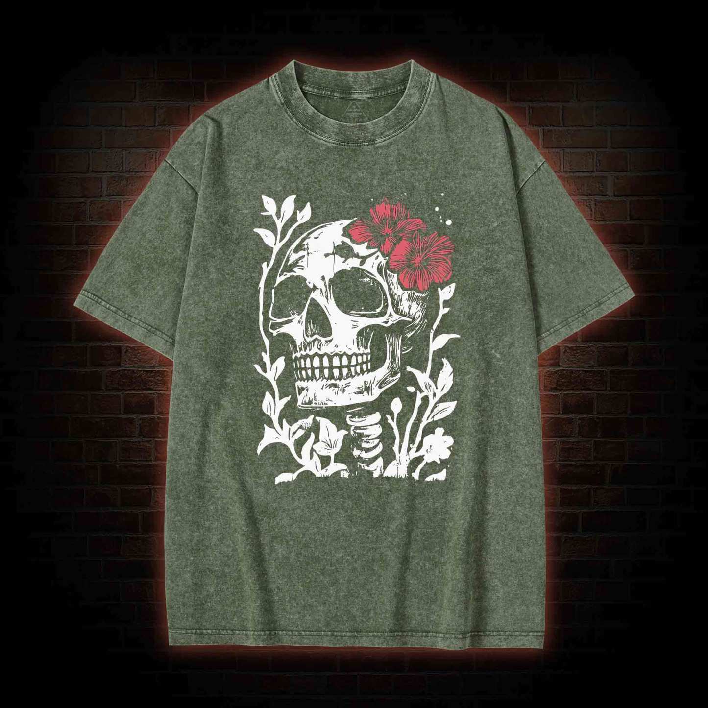 Flower Skull Washed T-shirt