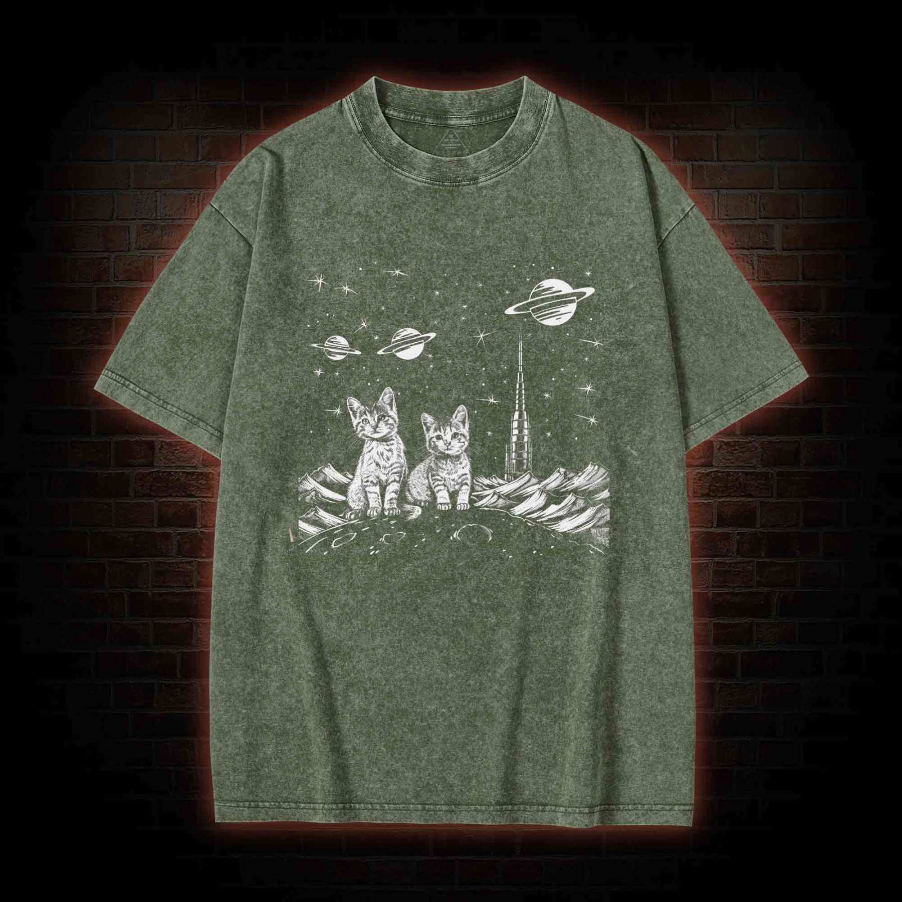 Space Kittens Washed T-shirt