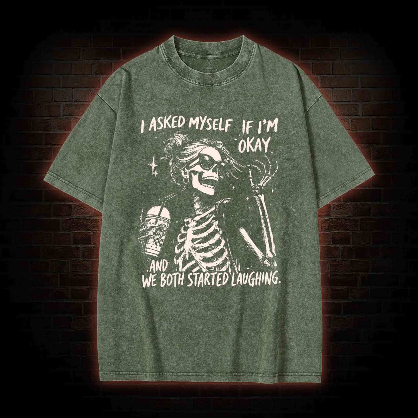 I Asked Myself If I'm Okay Washed T-shirt