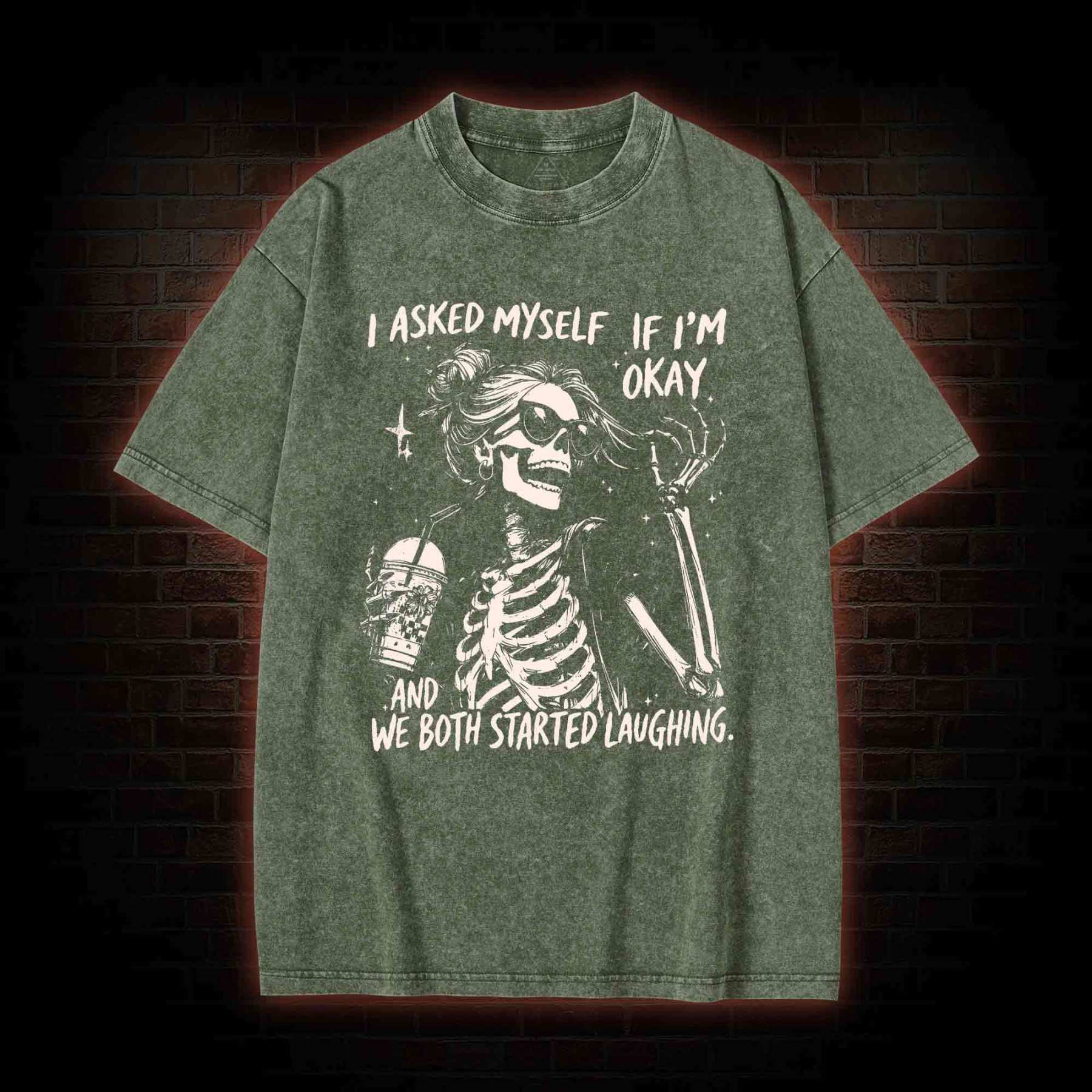 I Asked Myself If I'm Okay Washed T-shirt