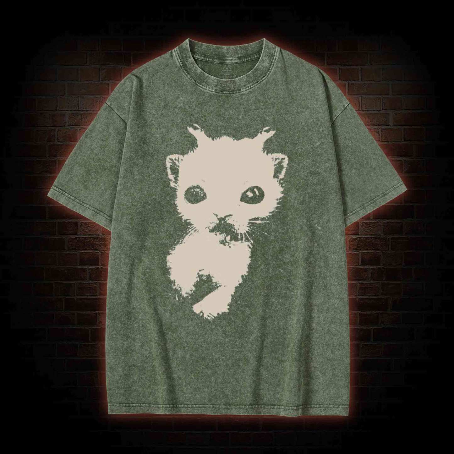 Silly Cat Alien Washed T-shirt