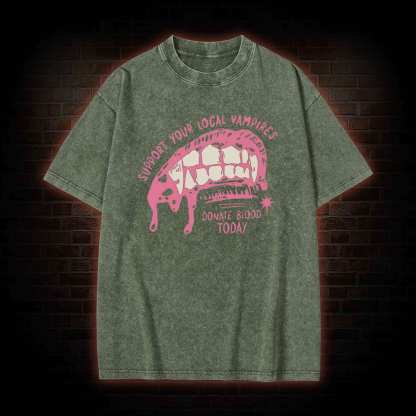 Support Local Vampires Washed T-shirt