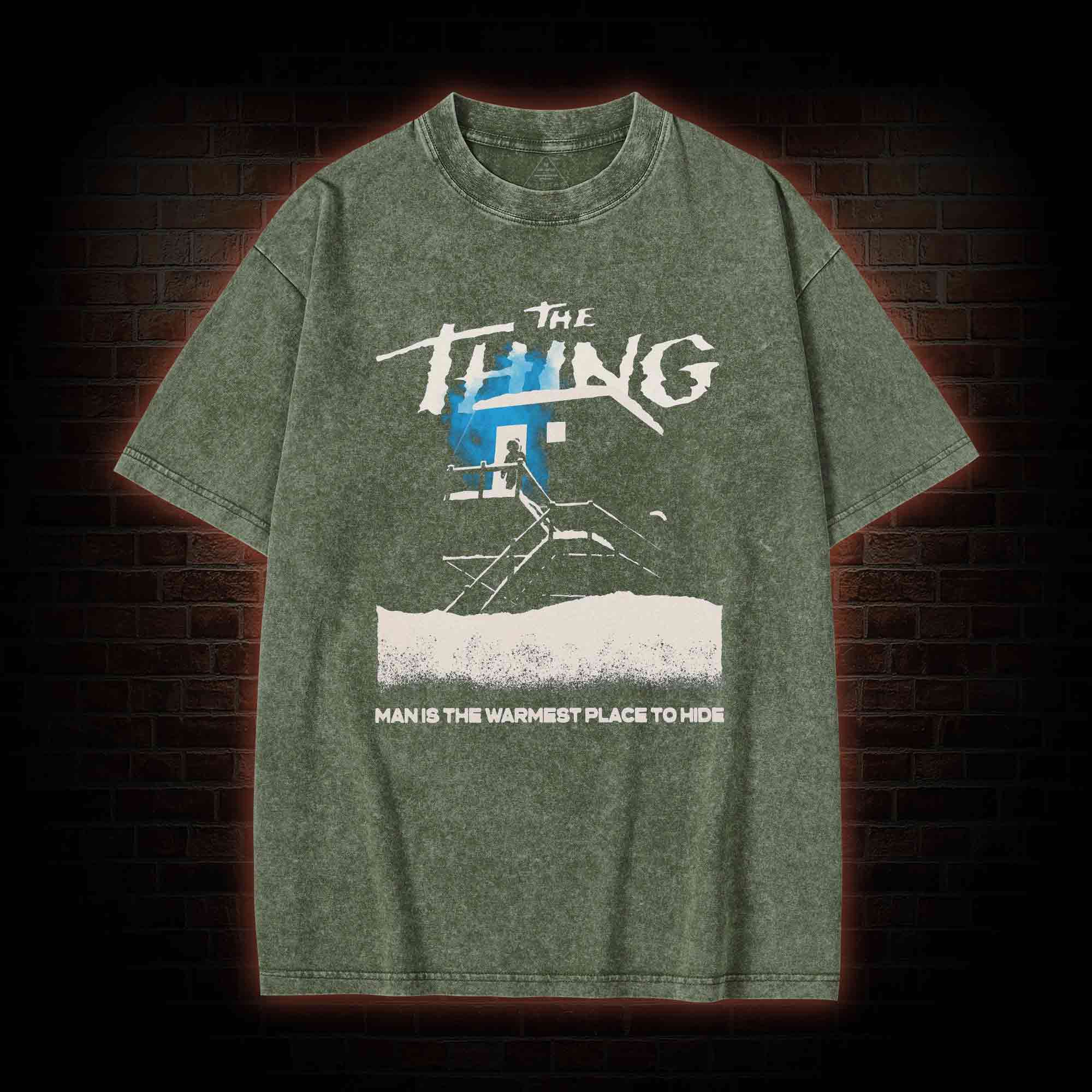 Man is the Warmest Place to Hide Washed T-shirt