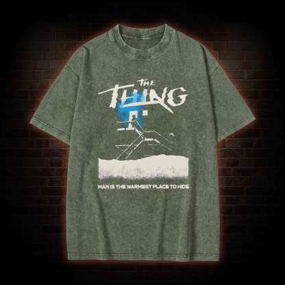 Man is the Warmest Place to Hide Washed T-shirt