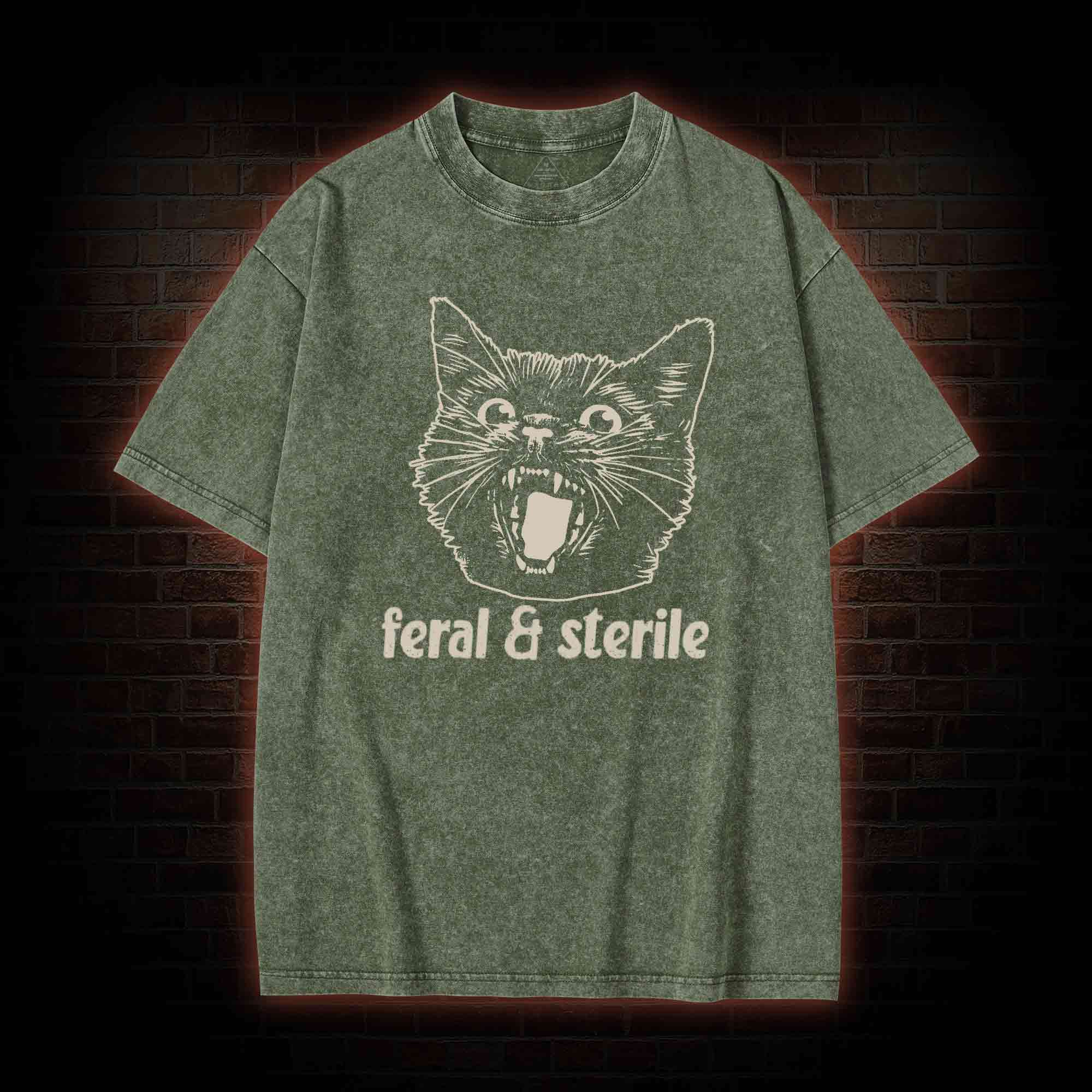Feral and Sterile Cat Washed T-shirt