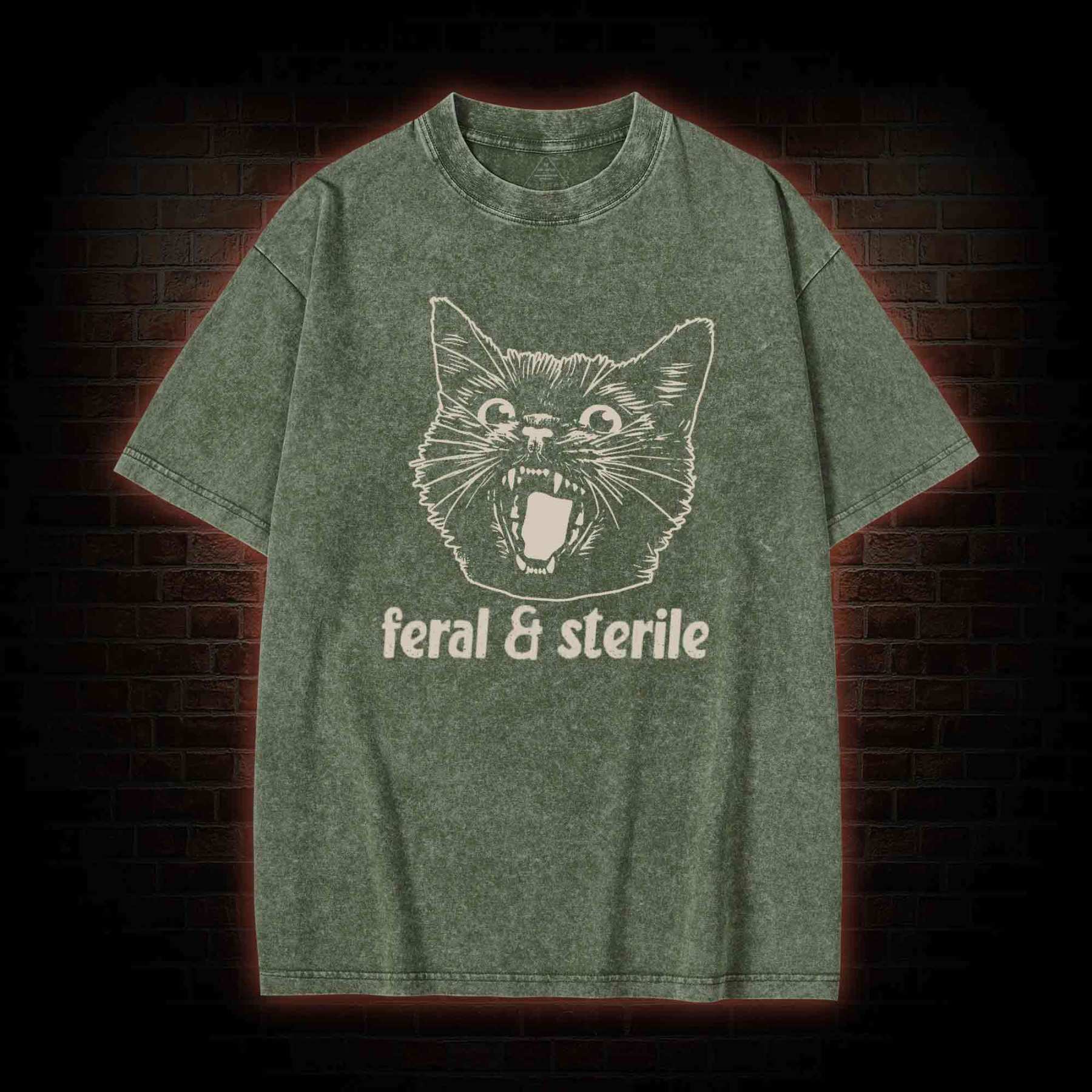Feral and Sterile Cat Washed T-shirt