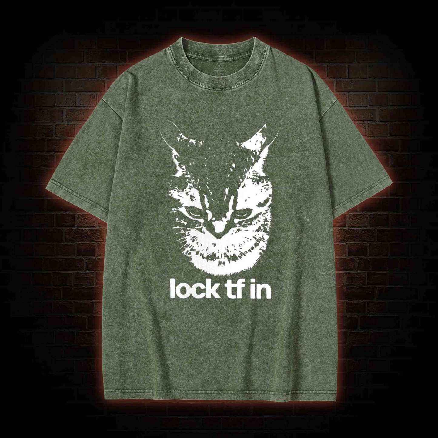 Lock TF in Cat Washed T-shirt