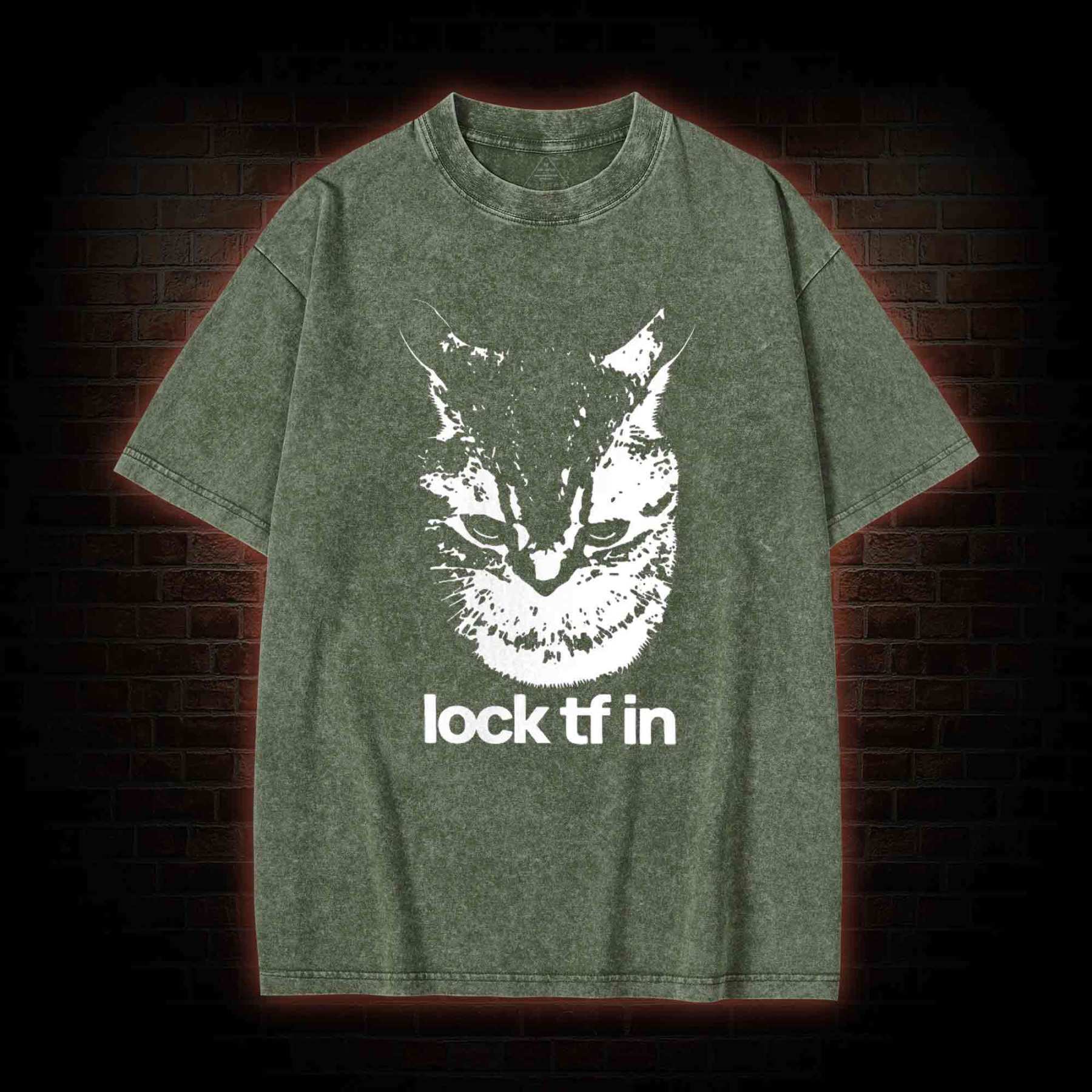 Lock TF in Cat Washed T-shirt