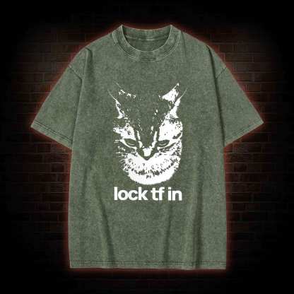 Lock TF in Cat Washed T-shirt