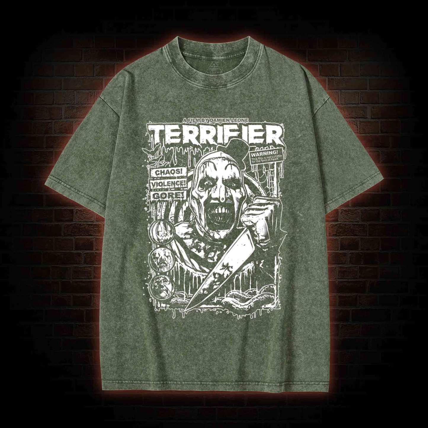 He was Creating an Evil Art form Washed T-shirt