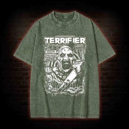 He was Creating an Evil Art form Washed T-shirt