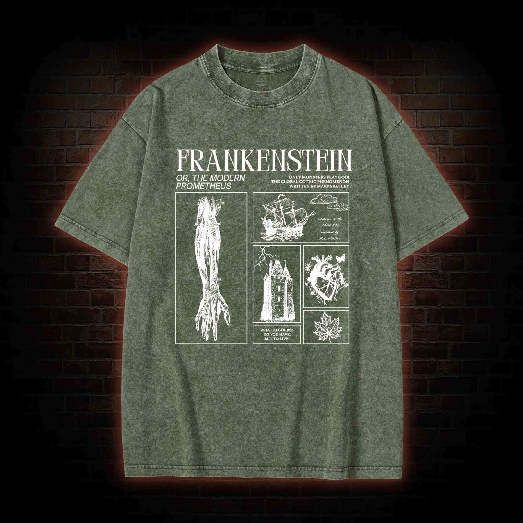 Only Monsters Play God Washed T-shirt