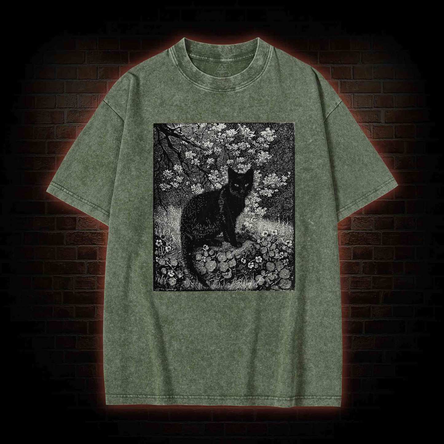 Vintage Black Cat Washed T-shirt