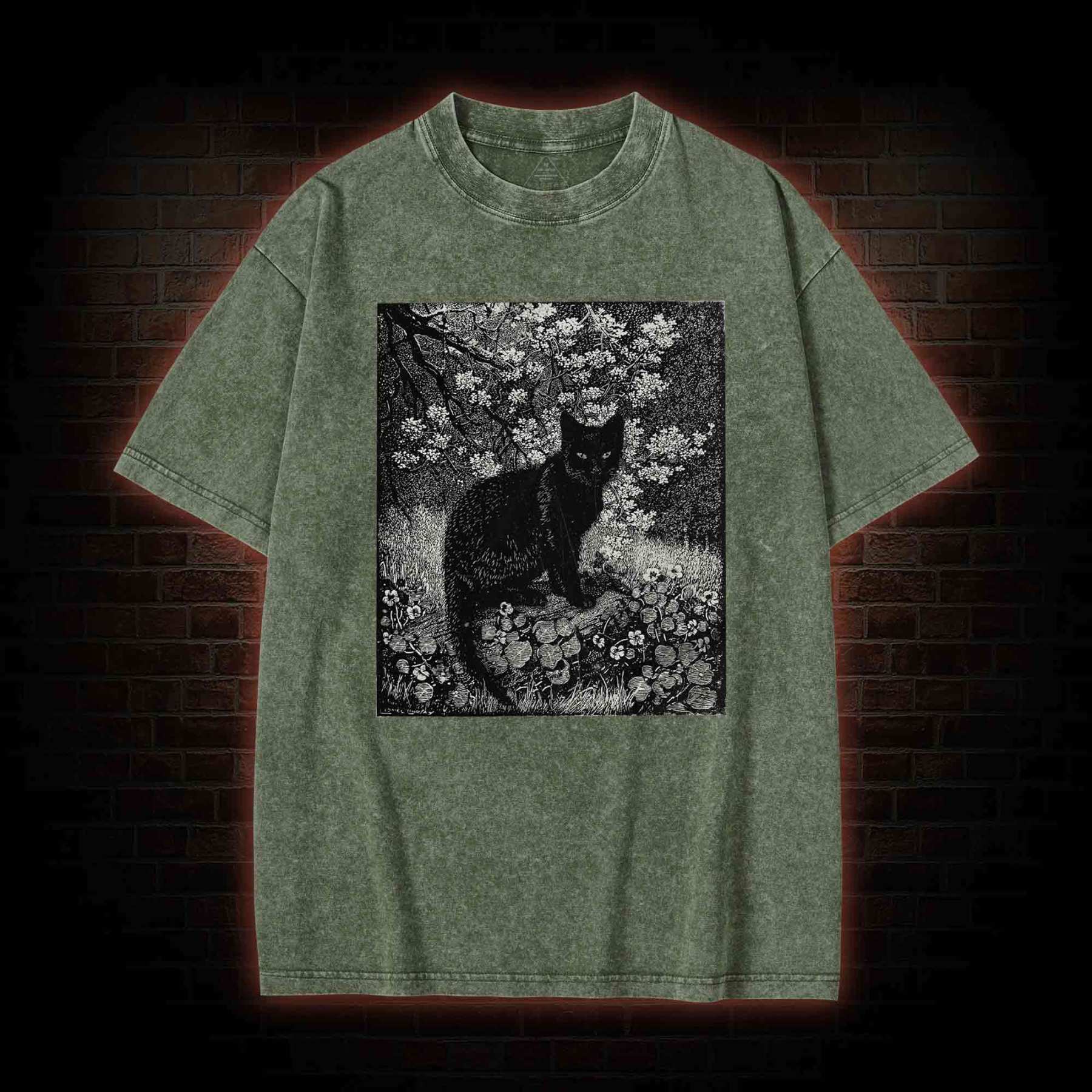 Vintage Black Cat Washed T-shirt