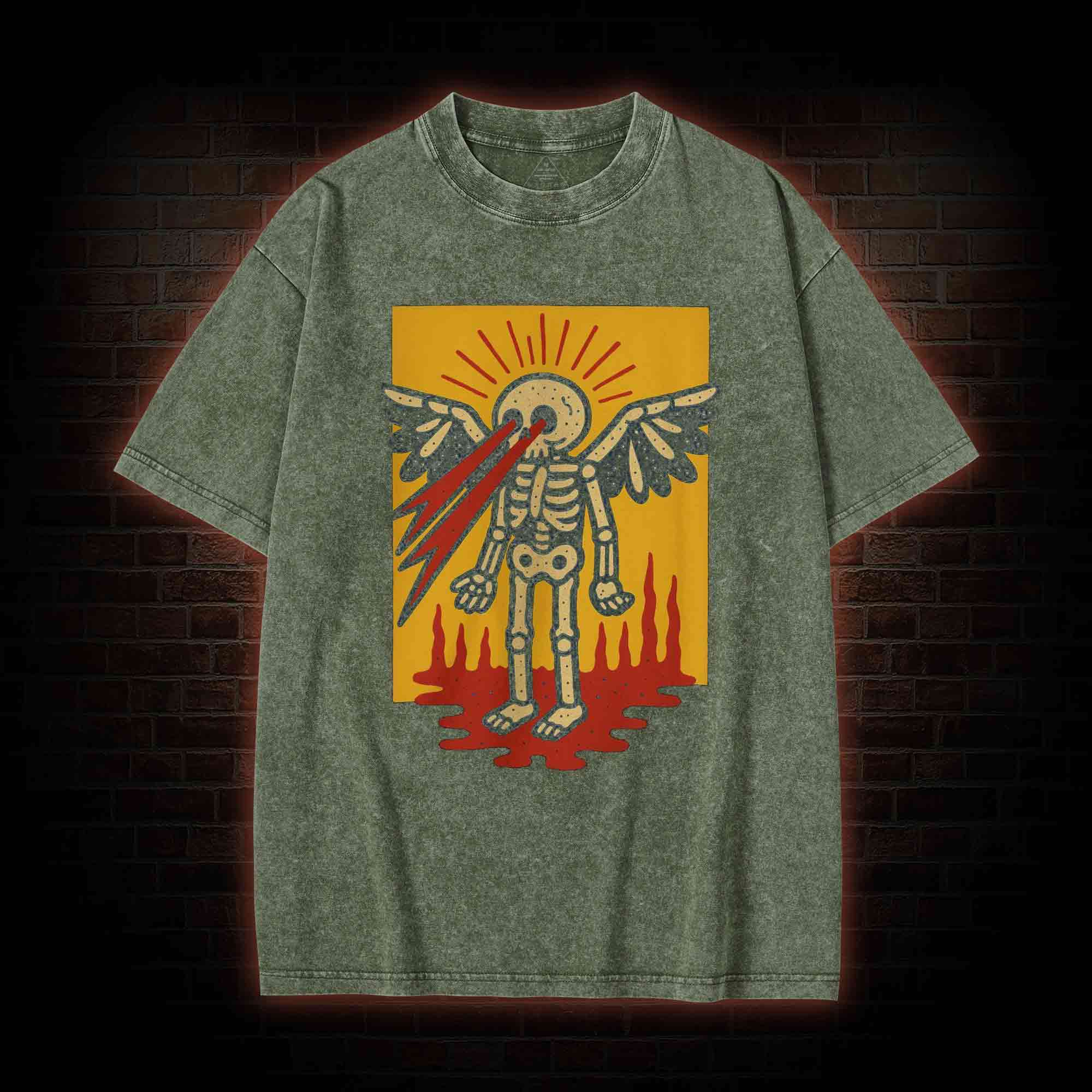 Skeletal Angel Washed T-shirt